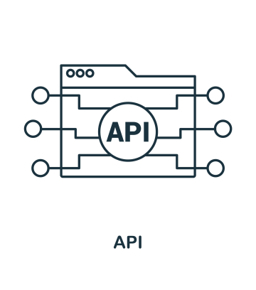 Api outline icon. Simple design from web development icon collection. UI and UX. Pixel perfect api icon. For web design, apps, software, print usage.